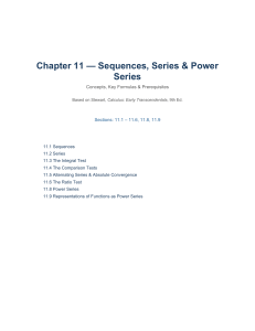 Chapter 11: Sequences, Series & Power Series Study Guide
