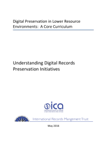 Digital Preservation in Lower Resource Environments: Core Curriculum