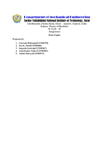 Beam Engine Assignment - Theory of Machines