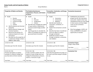 Energy Transfer & Properties of Matter Unit Plan