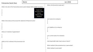 Enterprise Quick Quiz: Business Fundamentals