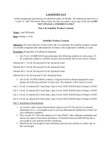 Lab Report SOP: Solubility Product Constant Experiment