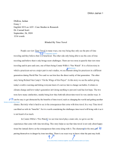 Blinded By Time Travel: Essay on Time Travel Consequences