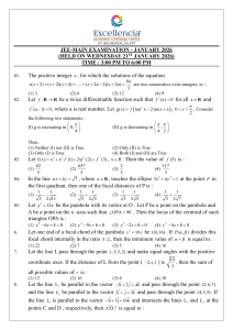 JEE-Main January 2026 Mathematics Exam Paper