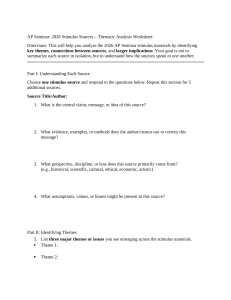 AP Seminar Thematic Analysis Worksheet