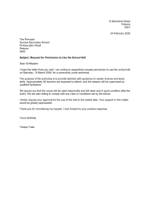 Permission Request for School Hall Use