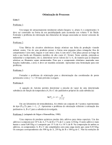 Otimiza&ccedil;&atilde;o de Processos: Lista de Problemas 1