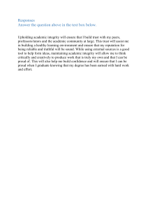 Academic Integrity: Trust, Critical Thinking, and Hard Work