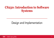 CS250: Introduction to Software Systems Design & Implementation