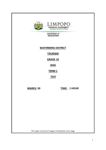 Grade 10 Tourism Term 1 Test 2026