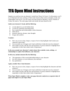TFA Open Mind Instructions: Character Analysis Project