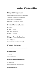 Laminar & Turbulent Flow: Fluid Mechanics Notes
