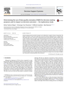 Data Quality Metadata Impact on Decision Outcomes: Exploratory Study