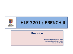 HLE 2201 Fran&ccedil;ais II Guide de r&eacute;vision