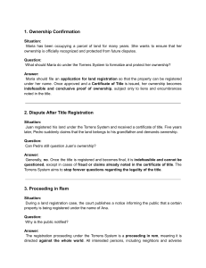 Torrens System Q&A: Land Registration Basics