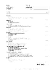 Barthel Index: ADL Assessment Tool for Stroke Patients