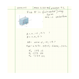MEEH 2130 Problem 92: Force Vector Calculation