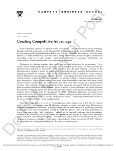 Creating Competitive Advantage: Business Strategy Case Note