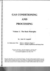 Gas Conditioning and Processing: Basic Principles