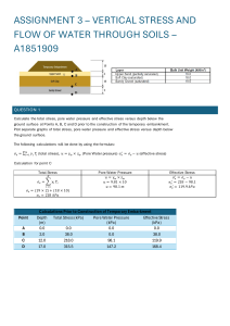Assignment 3: Vertical Stress & Water Flow in Soils