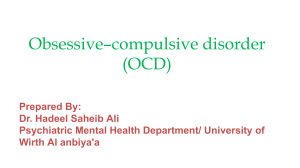 Obsessive-Compulsive Disorder (OCD) Overview