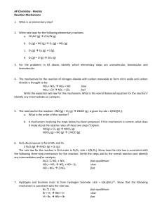AP Chemistry Kinetics Worksheet