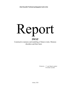 Constructive Memory and Future Event Modeling: A Research Report