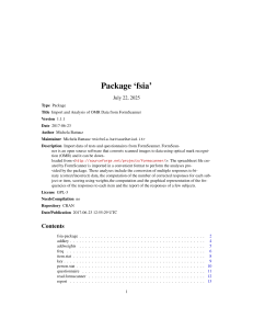 fsia Package: Import & Analyze OMR Data from FormScanner