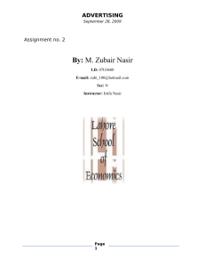 Advertising Assignment: Facets Model Analysis