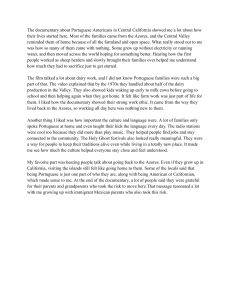 Portuguese Americans in Central California: Documentary Reflection