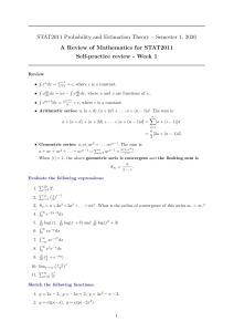 STAT2011 Math Review: Probability & Estimation Theory