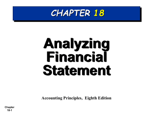 Chapter 18: Analyzing Financial Statements