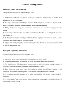 Sentence Ordering Practice: Climate, Engineering, Science & Creativity