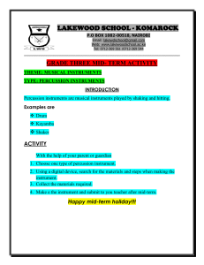 Grade 3 Mid-Term Activity: Percussion Instruments