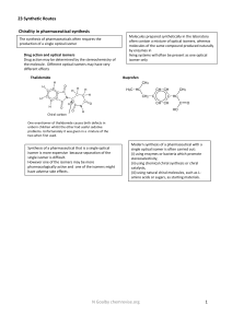 Chirality in Pharmaceutical Synthesis: Synthetic Routes