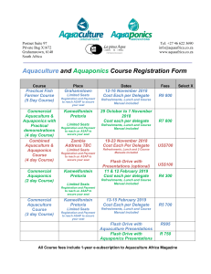 Aquaculture & Aquaponics Course Registration Form