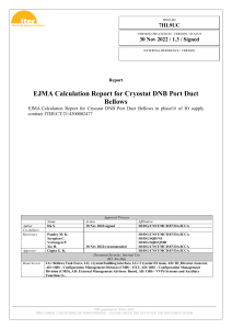 EJMA Calculation Report for Cryostat DNB Port Duct Bellows