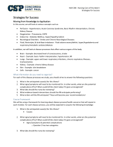 NUR 390 Nursing Care of the Adult I Strategies for Success