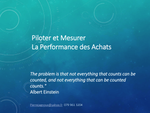 Piloter et Mesurer la Performance des Achats