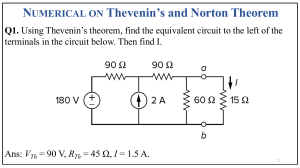 Thevenin and Norton Theorem Numerical Problems
