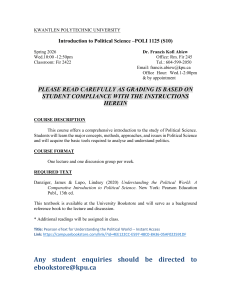 Kwantlen Polytechnic University POLI 1125 Syllabus