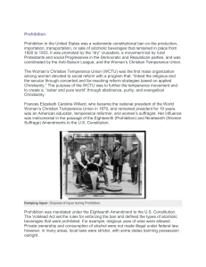 Prohibition and Progressives