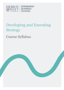 Developing and Executing Strategy MBA Syllabus