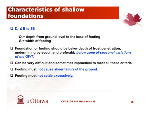Characteristics of Shallow Foundations - Soil Mechanics II