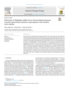 Activated Carbon from Phyllanthus emblica Leaves for Supercapacitors