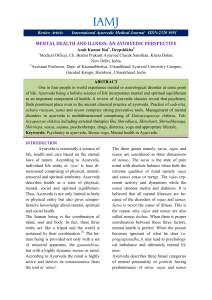 Mental Health and Illness: Ayurvedic Perspective
