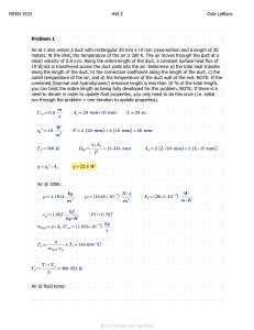 MEEN 3533 HW 5: Heat Transfer & Fluid Flow Problems