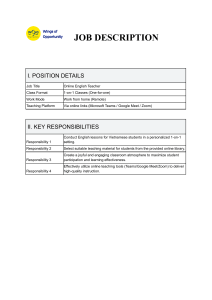 Online English Teacher Job Description - Wings of Opportunity