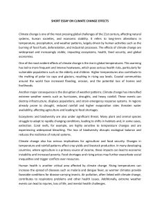 Short Essay on Climate Change Effects