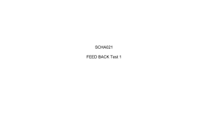 SCHA021 Test 1 Feedback: Chirality & Stereochemistry Questions